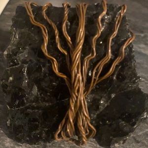 Black Obsidian With Copper Tree Design